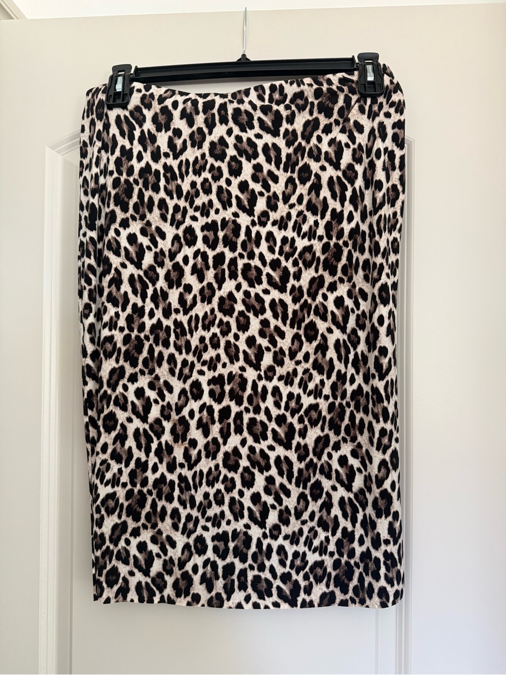 Vince Camuto Leopard Print Pencil Skirt - Black & Cream